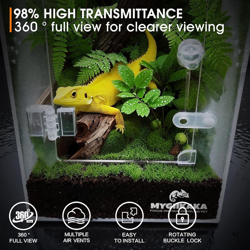 MYGIIKAKA Jumping Spider Enclosure Accessories, Tarantula Spider Box, Bug Cage, Praying Mantis Habitat Enclosure, Snail Insect Terrarium, Caterpillar Habitat (6x6x12 inch) - Image 2